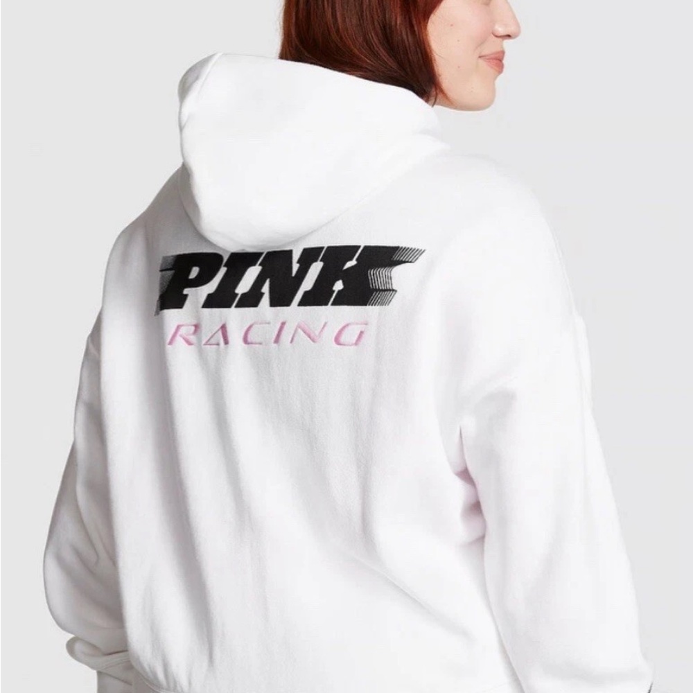 PINK Victoria's Secret White Zip-Up Hoodie